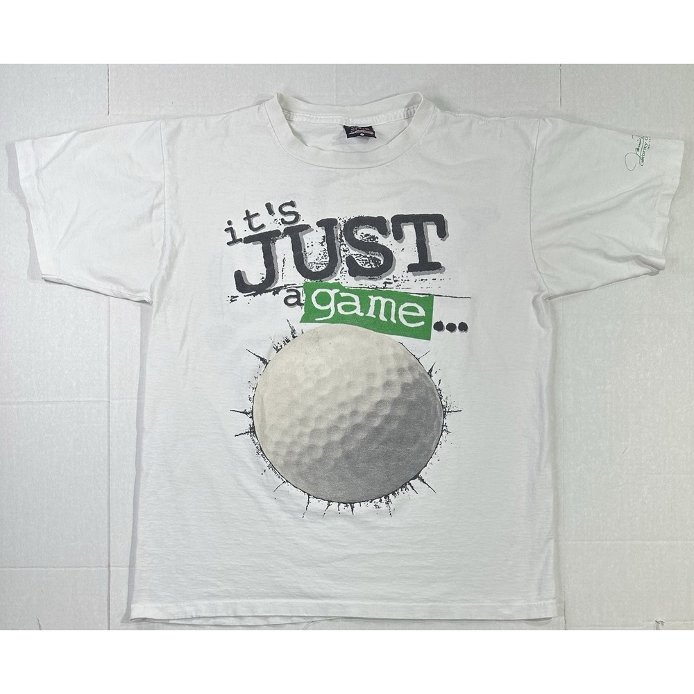Golf Is Life It's Just A Game Yeah Right Graphic T Shirt White Mens L